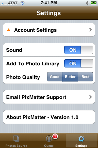 PixMatter Settings